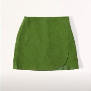 Abercrombie & Fitch Green Tweed Wrap Skort